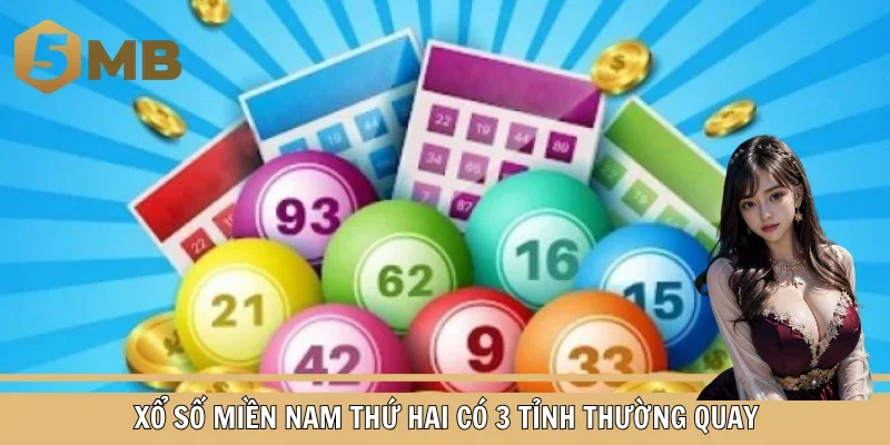 Xổ số miền nam thứ hai có 3 tỉnh thường quay